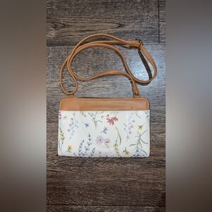 Floral Tan Crossbody Bag